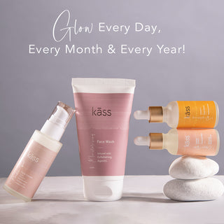 Skin Brightening Combo of Kass Face Serum+Face Wash+Vitamin C Serum+Collagen Boost Serum