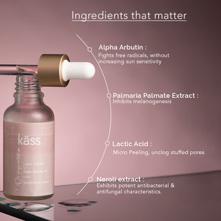 Prime Ingredients of Kass De-Pigmentation Face Serum