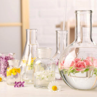 Flowers and Lab vessels